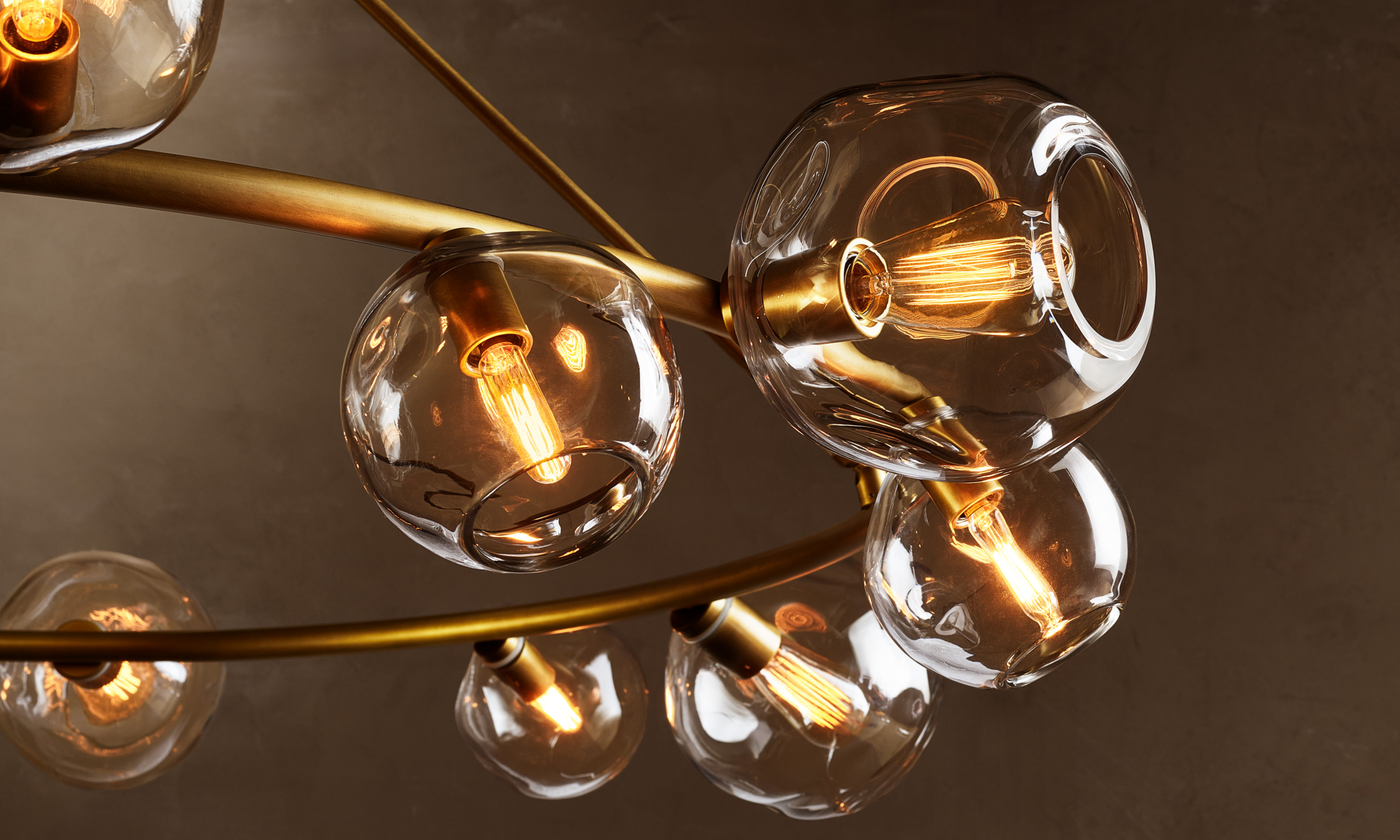 Closeup shot of John Pomp Bubble Round Chandelier
