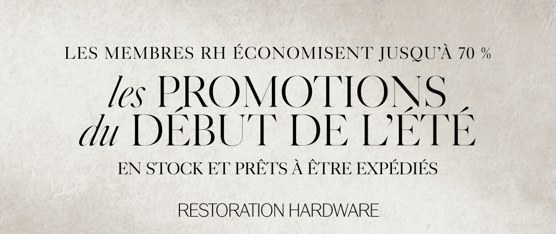 Les membres RH économisent jusqu’à 70 % les promotions de printemps Bientôt la fin